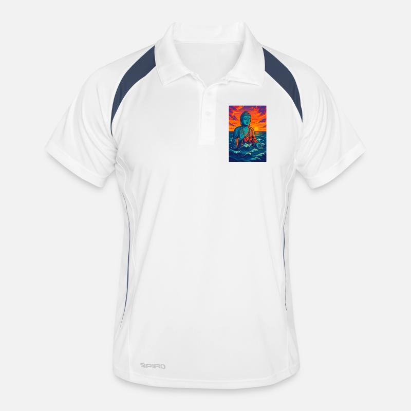 Bouddha serein au coucher du soleil Polo respirant Homme