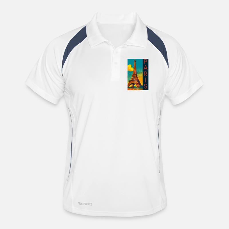 Paris PopArt Skyline Eiffel Tower Men's Polo breathable