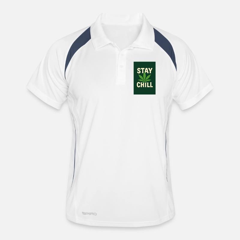 Stay Chill Feuille de Cannabis Polo respirant Homme