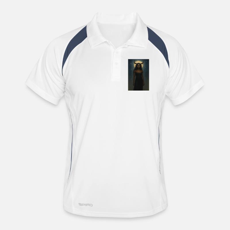 Mystical Horn Goddess - Men's Polo breathable - white/navy