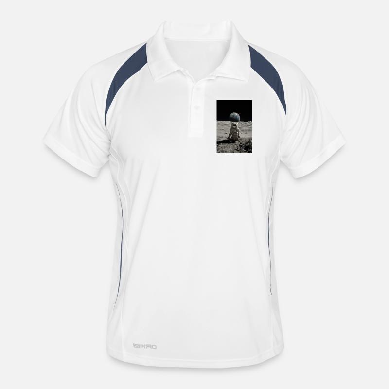 Lunar Explorer: Earthrise Above Moon Men's Polo breathable