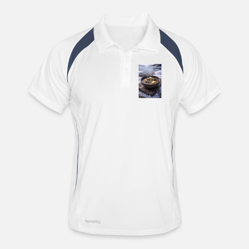 Suaasat - Männer Polo atmungsaktiv - Weiß/Navy