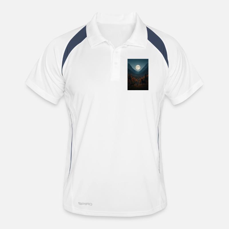 Lunar light on forest valley Men's Polo breathable
