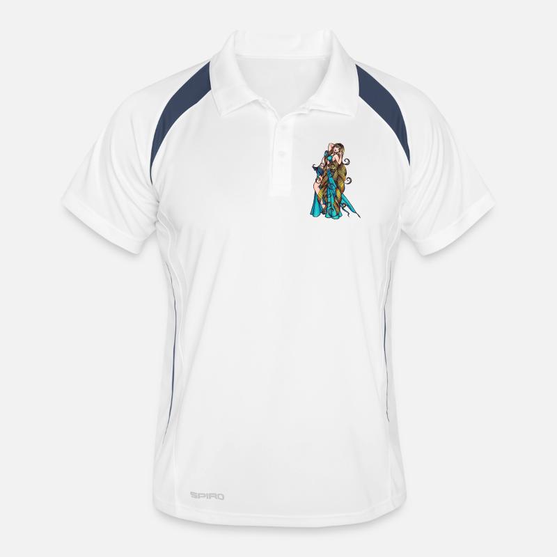 Danseuse du ventre azur Verseau aux cheveux longs Polo respirant Homme
