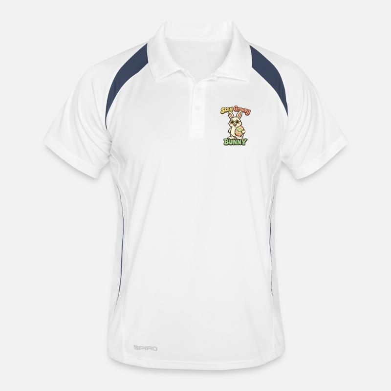 Stay Groovy Bunny Lapin de Pâques Polo respirant Homme