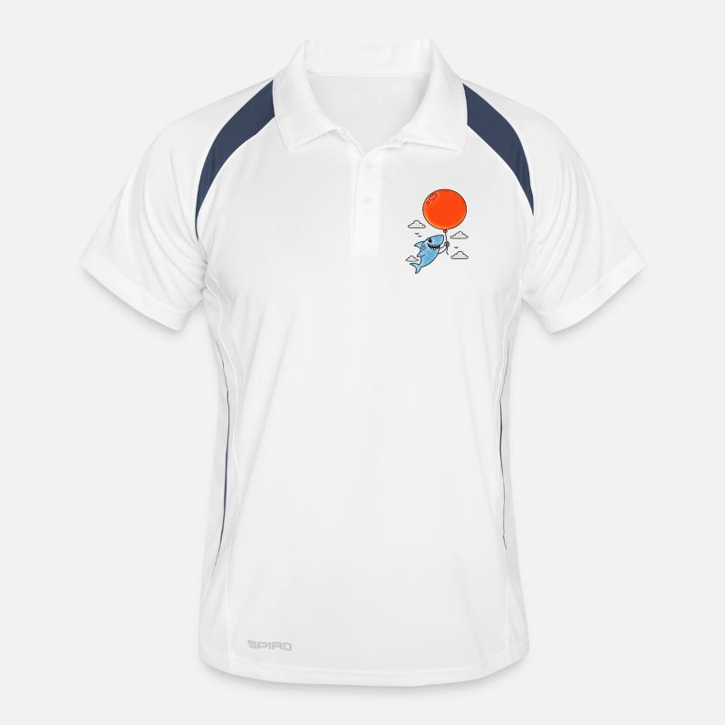 Shark with red balloon Men's Polo breathable