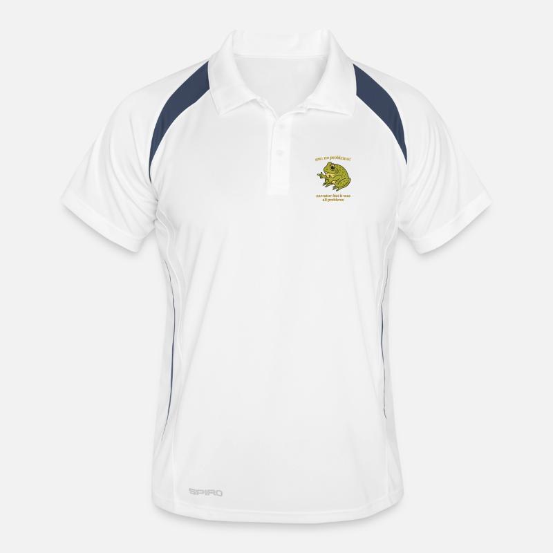 Frosch Sprüche Problemo Remix Männer Polo atmungsaktiv