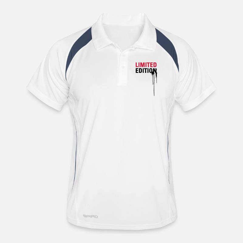 Limited Edition - Männer Polo atmungsaktiv - Weiß/Navy