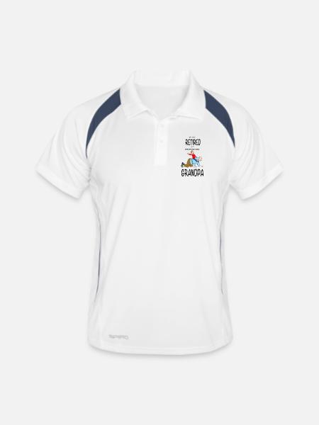 Cartoon Duo au dos - Polo respirant Homme - blanc/marine - Devant