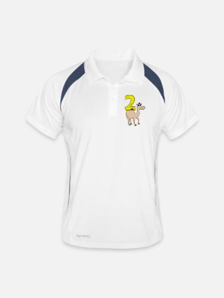 2 anniversaire 2 ans avec motif animal - deux - Polo respirant Homme - blanc/marine - Devant