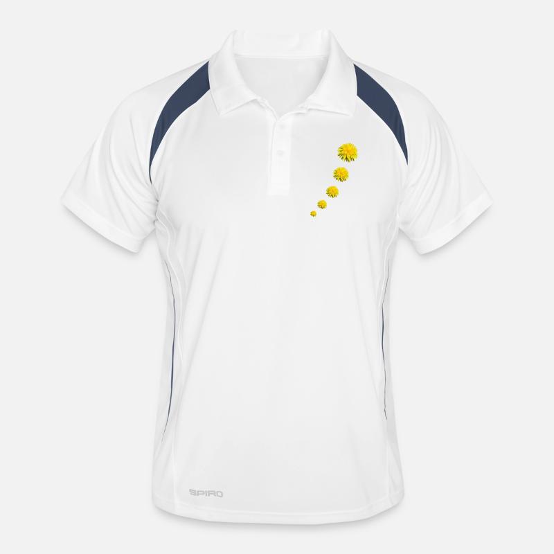 LÖWENZAHN II - Männer Polo atmungsaktiv - Weiß/Navy