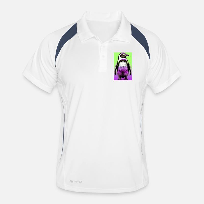 Pinguin - Männer Polo atmungsaktiv - Weiß/Navy