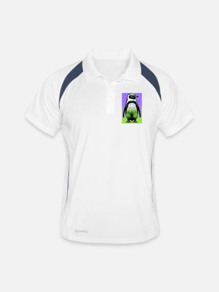penguin - Men's Polo breathable - white/navy