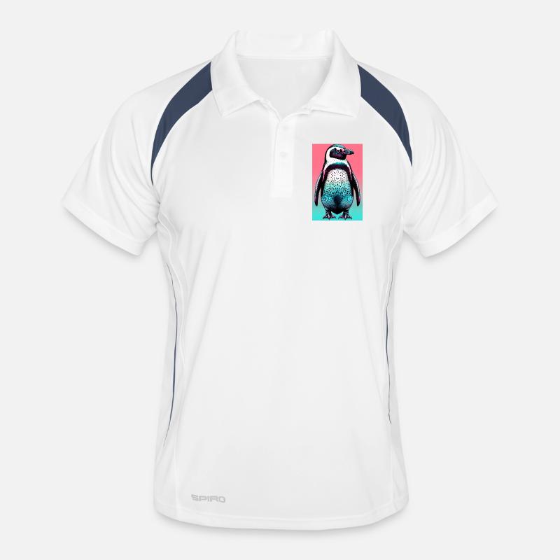 penguin - Men's Polo breathable - white/navy