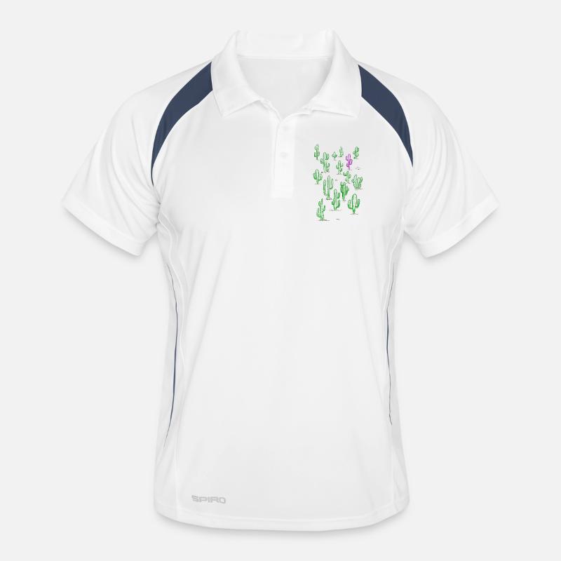 Cactus désert vert et violet Polo respirant Homme