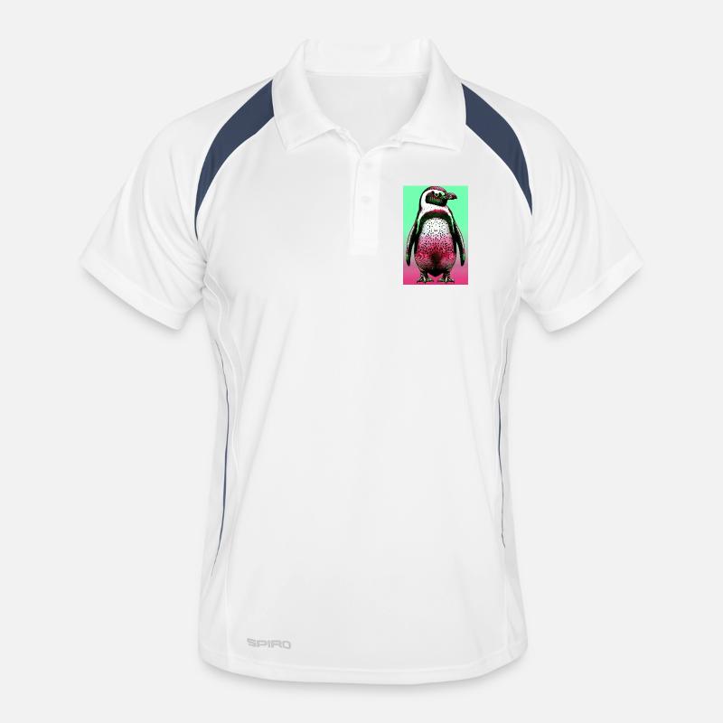 penguin - Men's Polo breathable - white/navy