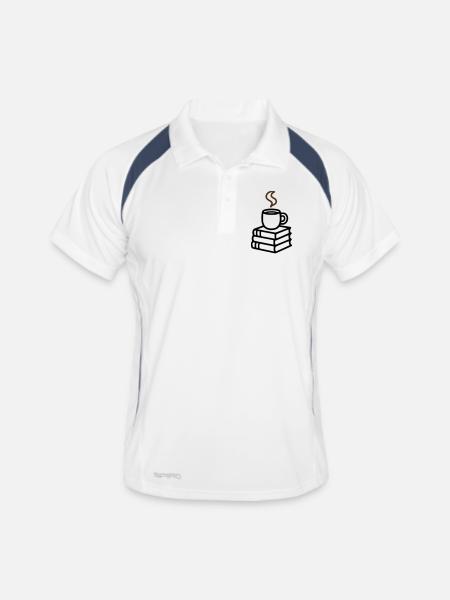 Livres Tasse de café Club de lecture Rat de lecture - Polo respirant Homme - blanc/marine - Devant