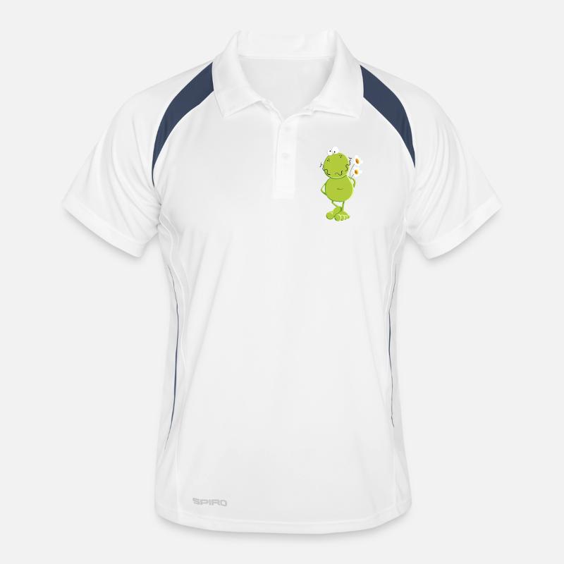 Frosch mit Blumen Männer Polo atmungsaktiv