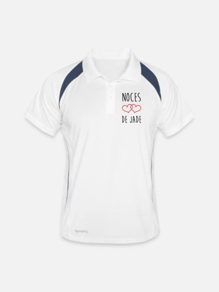Jade Wedding 26 Years of Love - Men's Polo breathable - white/navy - Front