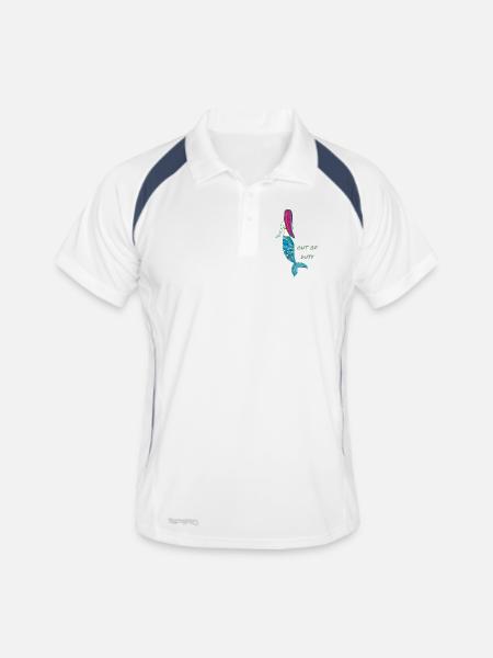 mermaid out of duty - Männer Polo atmungsaktiv - Weiß/Navy - Vorne