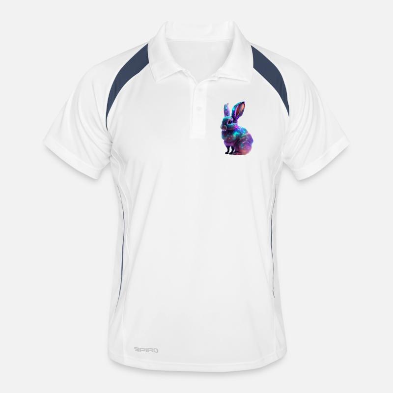 Cosmic Nebula Rabbit Men's Polo breathable