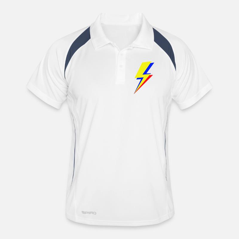 Geometric multicolor lightning bolt Men's Polo breathable