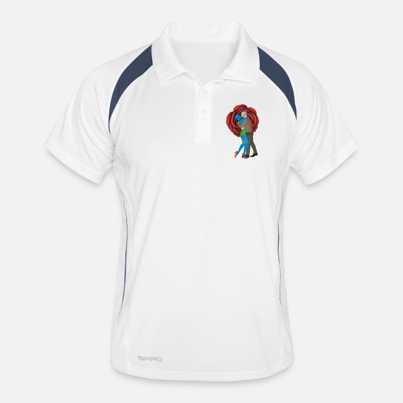 DANCE LOVERS #1 – nette Leute - Männer Polo atmungsaktiv - Weiß/Navy
