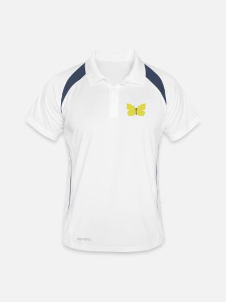 Papillons : Le papillon citron - Polo respirant Homme - blanc/marine - Devant