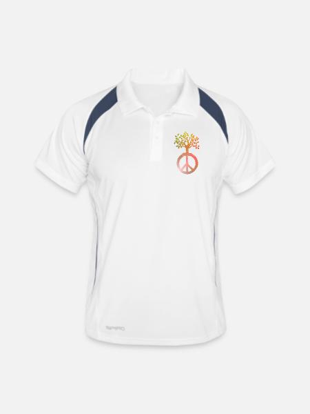Peace Tree Peace - Men's Polo breathable - white/navy - Front