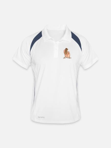 Beste Freunde für immer - Männer Polo atmungsaktiv - Weiß/Navy - Vorne
