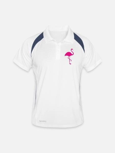 Flamingo pink summer sun beach - Men's Polo breathable - white/navy - Front