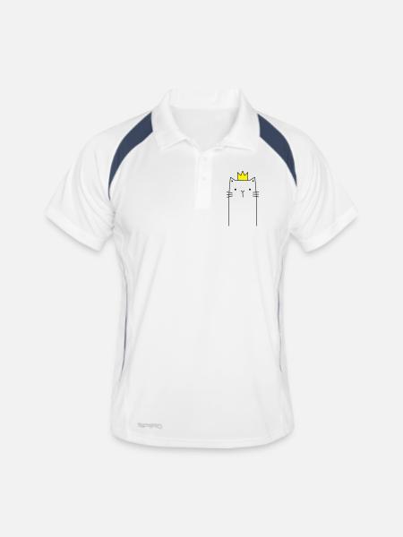 Cat with crown Prince princess gift - Men's Polo breathable - white/navy - Front