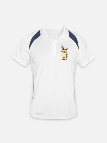 HipHoppo Rocks - Men's Polo breathable - white/navy