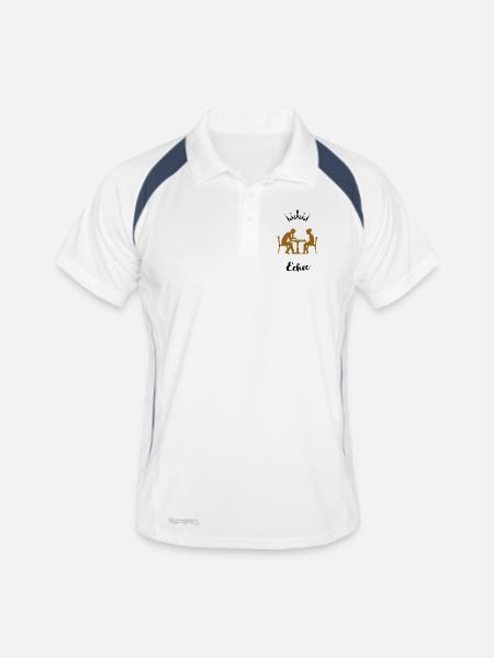 Chessboard at the café - Men's Polo breathable - white/navy - Front