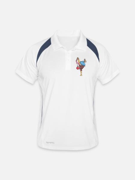 Breakdance Danse de la glace Breakdancer Breakdance - Polo respirant Homme - blanc/marine - Devant