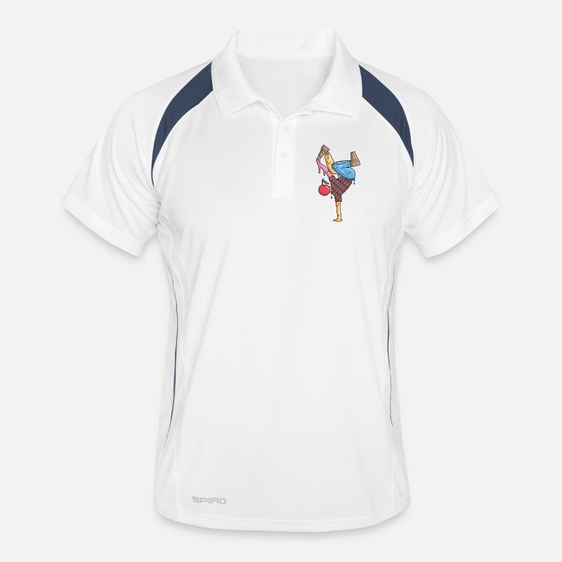 Breakdance Eiscreme Tanz Breakdancer Breakdancing - Männer Polo atmungsaktiv - Weiß/Navy