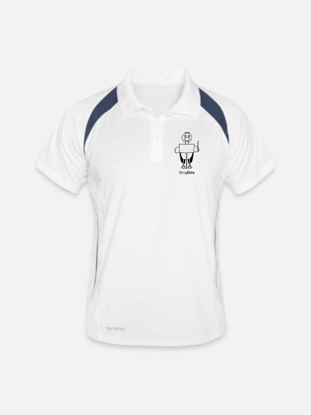 TIB_DirigEnte - Männer Polo atmungsaktiv - Weiß/Navy - Vorne