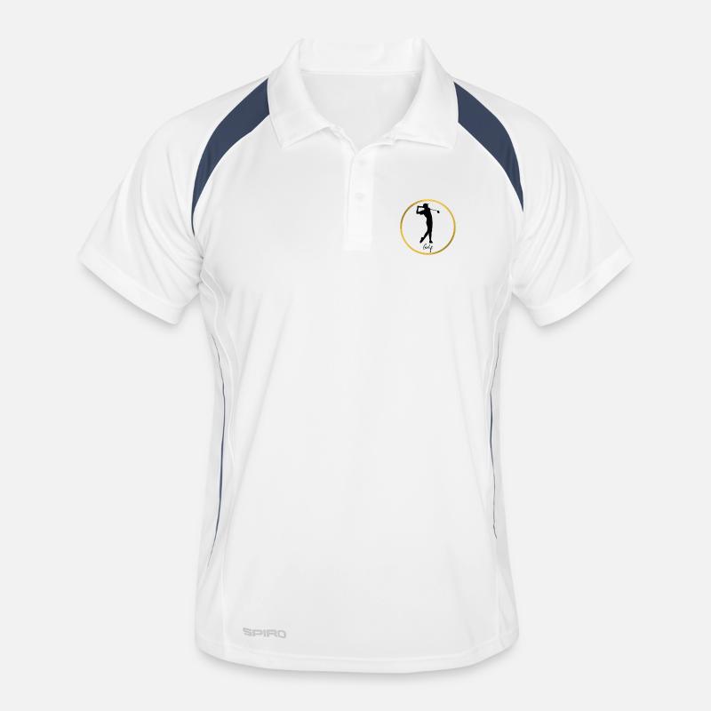 Golf - Männer Polo atmungsaktiv - Weiß/Navy