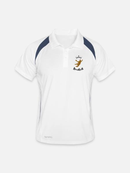Handball athlete silhouette - Men's Polo breathable - white/navy - Front