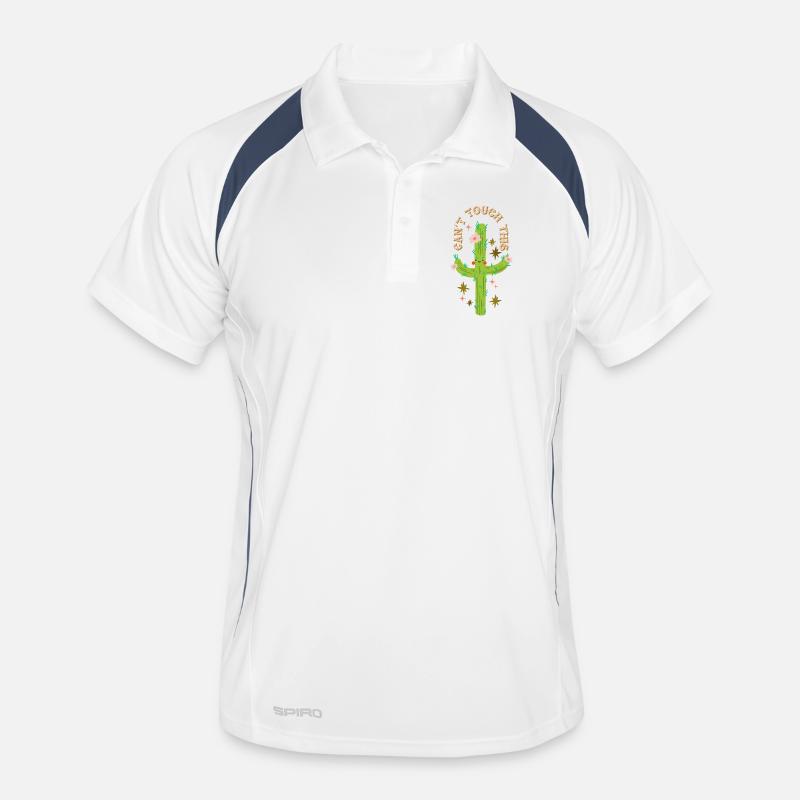 Can't touch this - Prickly cactus design - Men's Polo breathable - white/navy