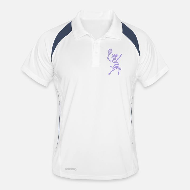 Minimalist Zebra Tennis Player Backhand Men's Polo breathable