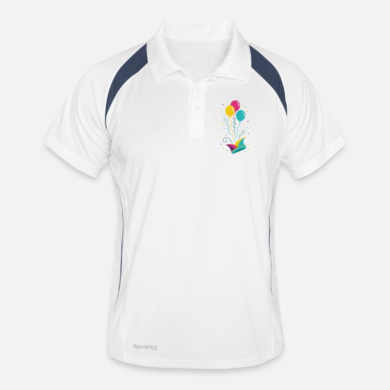 Carnival Fool's Cap with Balloons & Confetti Men's Polo breathable