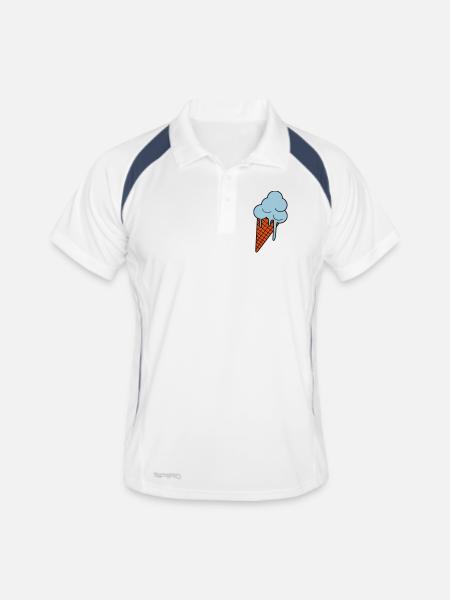 Fonte des glaces - Polo respirant Homme - blanc/marine - Devant