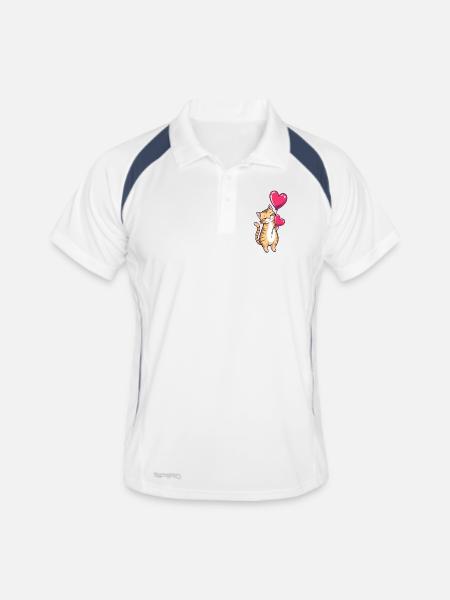 Muttertags Geschenk Mutter Muttertag Geschenkidee  - Männer Polo atmungsaktiv - Weiß/Navy - Vorne