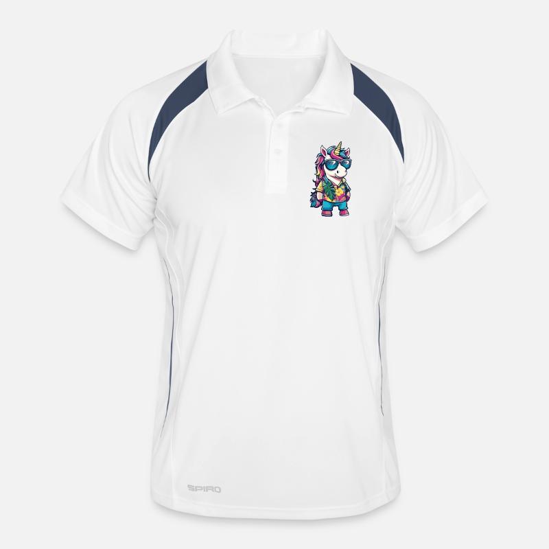 Einhorn Comic Urlaub Männer Polo atmungsaktiv