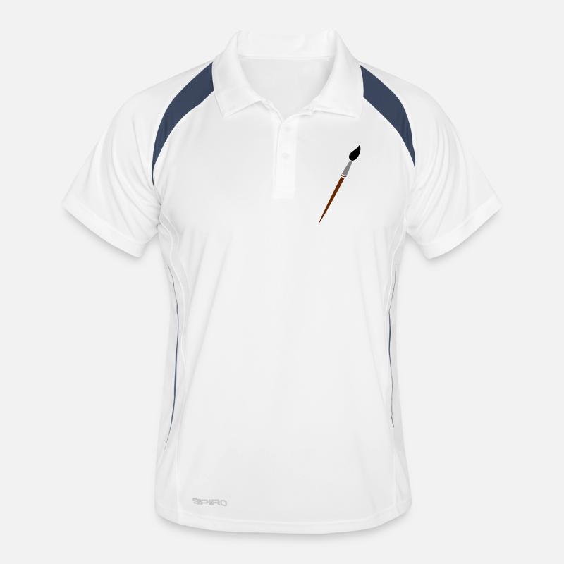 Pinsel - Männer Polo atmungsaktiv - Weiß/Navy