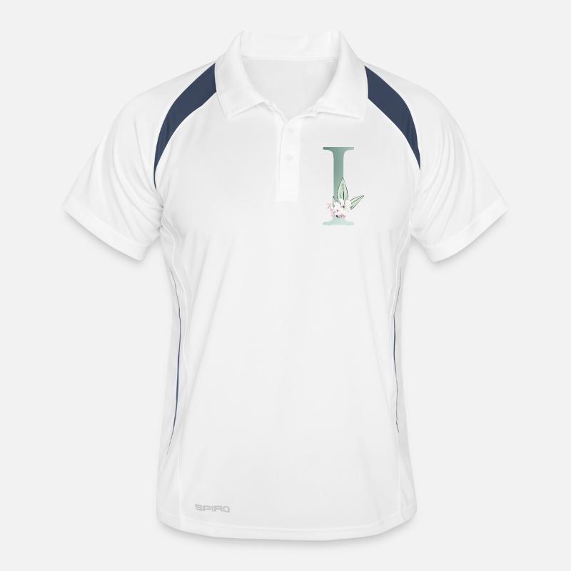 I Monogram, Floral, Personnalisable Polo respirant Homme