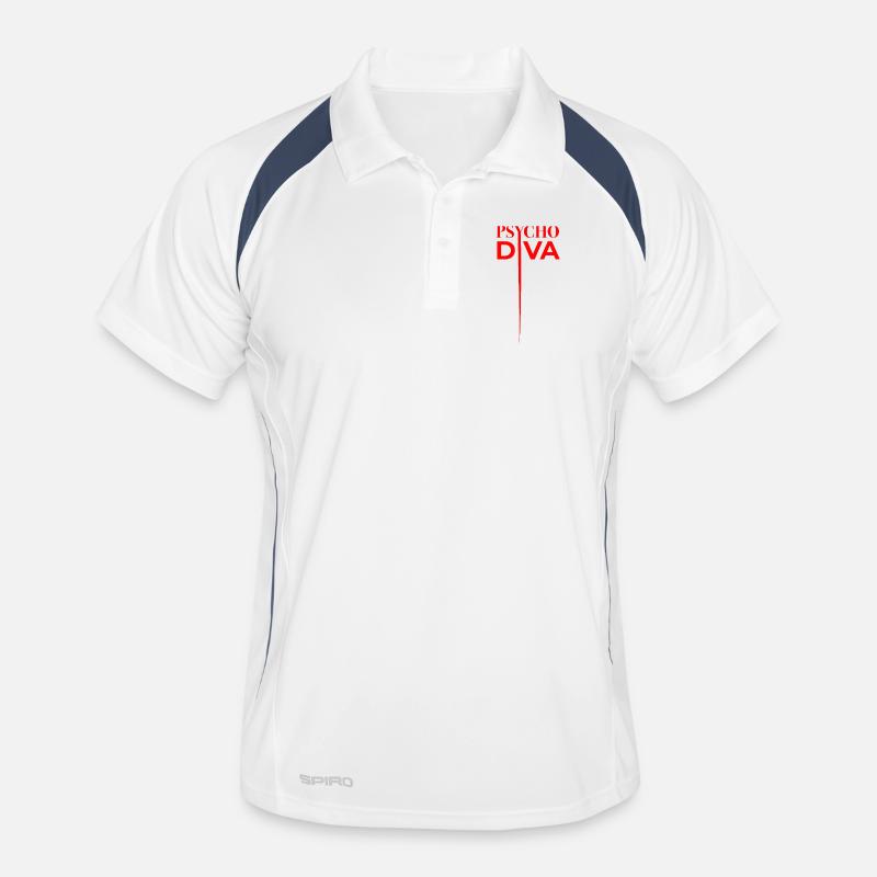 Psycho Diva – Sarcasm Spell Red - Men's Polo breathable - white/navy