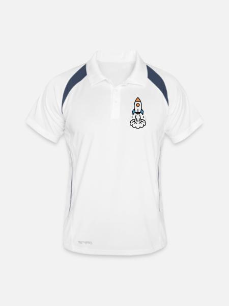 Rocket Launch Space Comic - Men's Polo breathable - white/navy - Front