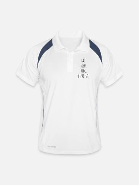 Manger-Dormir-Espresso- - Polo respirant Homme - blanc/marine - Devant